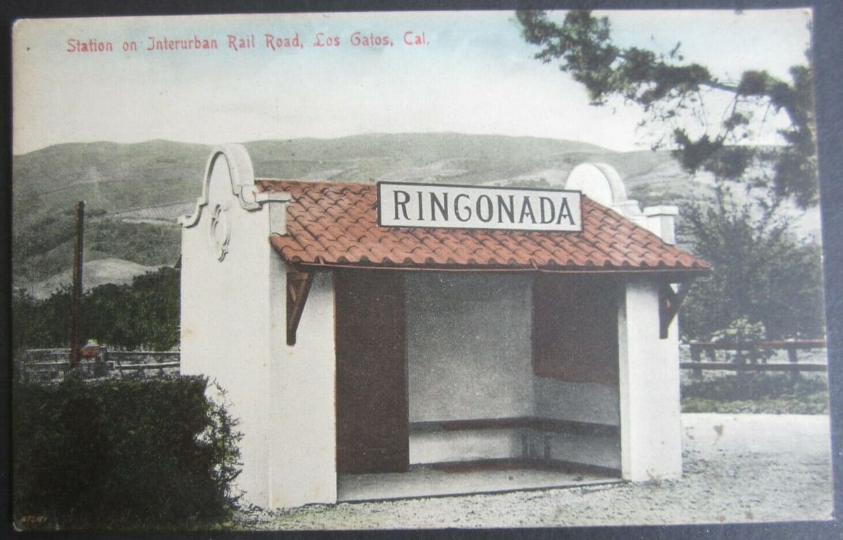 A postcard of the little Rinconada station on the Peninsular Railway